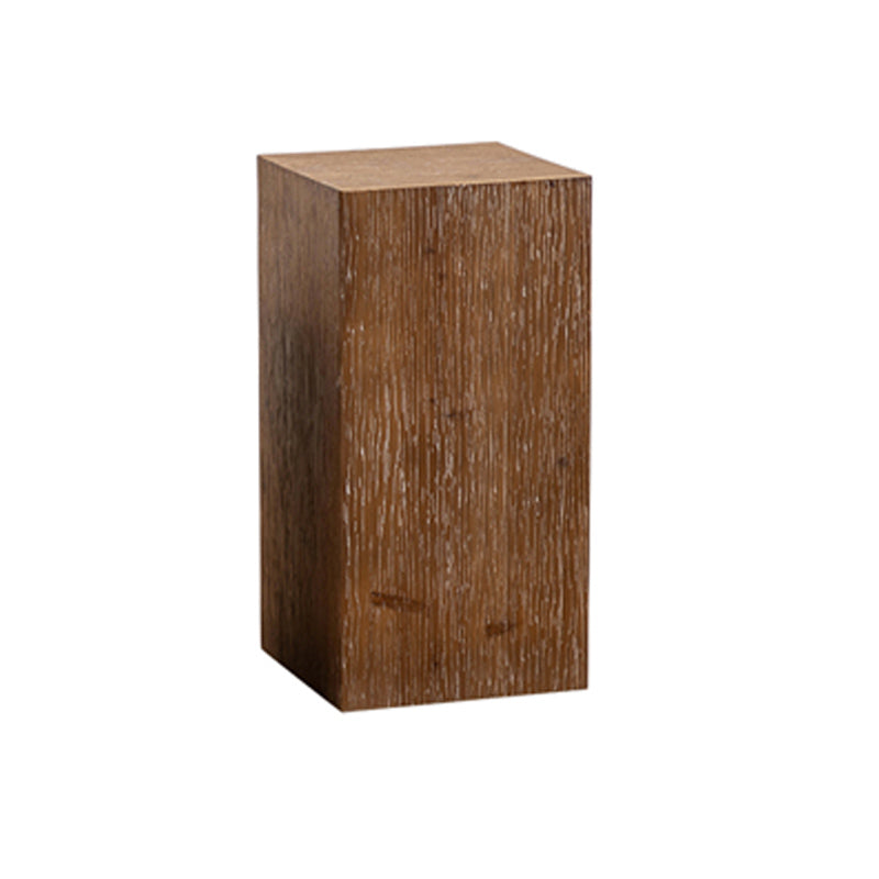 Rustic 11.81" Wood End Table Square Side Table in Distressed Finish