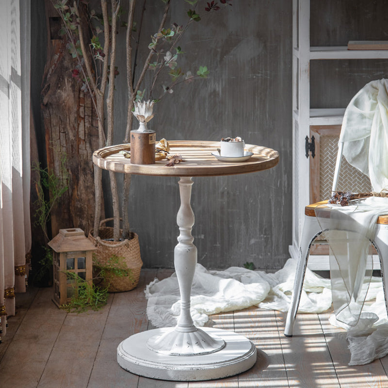 Table d'appoint de campagne de 19 "de largeur de 19" Table d'appoint accent rond pour chambre à coucher