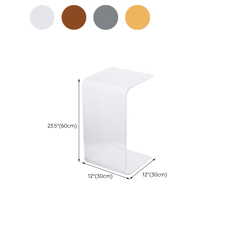 Tavolo laterale largo da 11 "tavolino acrilico accento laterale per camera da letto