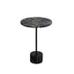 15.74" Wide Round Side Accent Table Marble Top Pedestal End Table