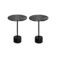 15.74" Wide Round Side Accent Table Marble Top Pedestal End Table