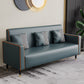 Cushions Square Arm Sofa Leather and Wood Seating with Pillows Airy Blue Clearhalo 'furn' 'furn_sofas' 'Furniture' 'Living Room Furniture' 'Sofa' 'sofas' 6551588