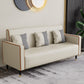 Cushions Square Arm Sofa Leather and Wood Seating with Pillows Off-White Clearhalo 'furn' 'furn_sofas' 'Furniture' 'Living Room Furniture' 'Sofa' 'sofas' 6551591