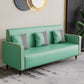 Cushions Square Arm Sofa Leather and Wood Seating with Pillows Light Green Clearhalo 'furn' 'furn_sofas' 'Furniture' 'Living Room Furniture' 'Sofa' 'sofas' 6551594