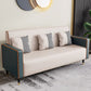 Cushions Square Arm Sofa Leather and Wood Seating with Pillows Beige-Blue Clearhalo 'furn' 'furn_sofas' 'Furniture' 'Living Room Furniture' 'Sofa' 'sofas' 6551609