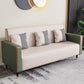 Cushions Square Arm Sofa Leather and Wood Seating with Pillows Beige-Green Clearhalo 'furn' 'furn_sofas' 'Furniture' 'Living Room Furniture' 'Sofa' 'sofas' 6551610