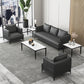 Modern Living Room Sofa Tuxedo Arm Sofa with Pillow and Black Metal Legs