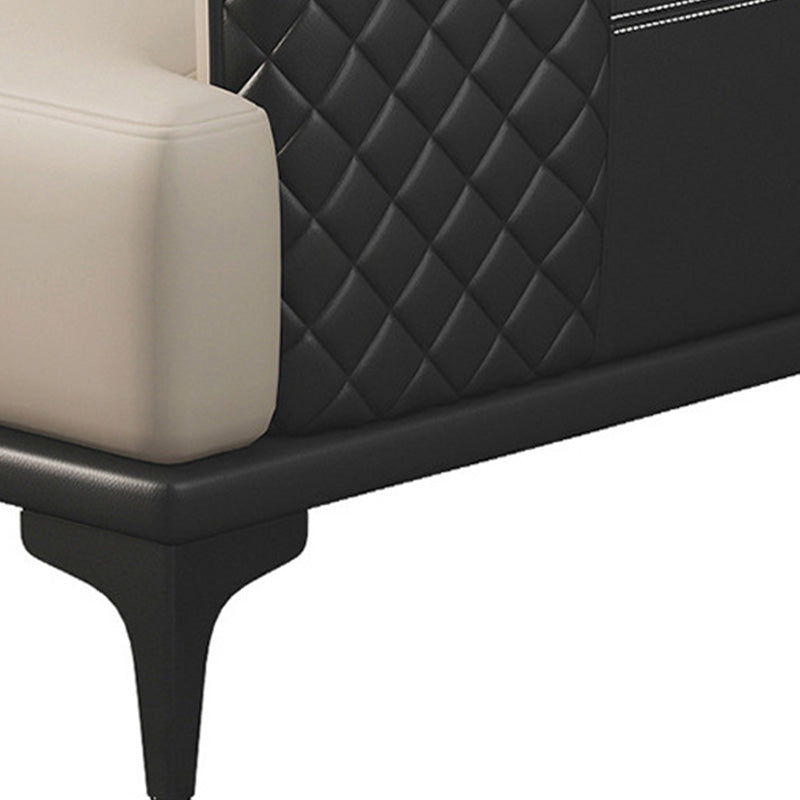 Modernes Wohnzimmersofa Smoking -Armsofa mit Kissen und schwarzen Metallbeinen