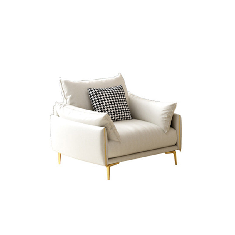 Pillow Top Arm Sofa Light Yellow Luxurious Sofa with Bolster Pillows