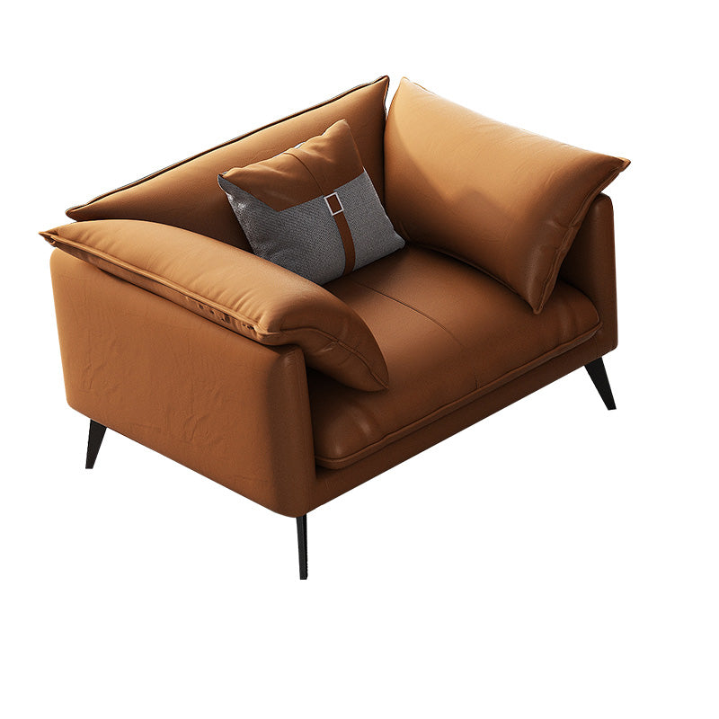 Vintage Living Room Settee Pillow Top Arm Pillows Orange Sofa 45"L x 37"W x 31"H Clearhalo 'furn' 'furn_sofas' 'Furniture' 'Living Room Furniture' 'Sofa' 'sofas' 6551901