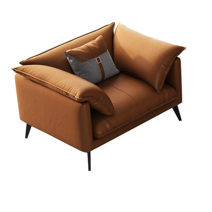 Vintage Living Room Settee Pillow Top Arm Pillows Orange Sofa 45"L x 37"W x 31"H Clearhalo 'furn' 'furn_sofas' 'Furniture' 'Living Room Furniture' 'Sofa' 'sofas' 6551901