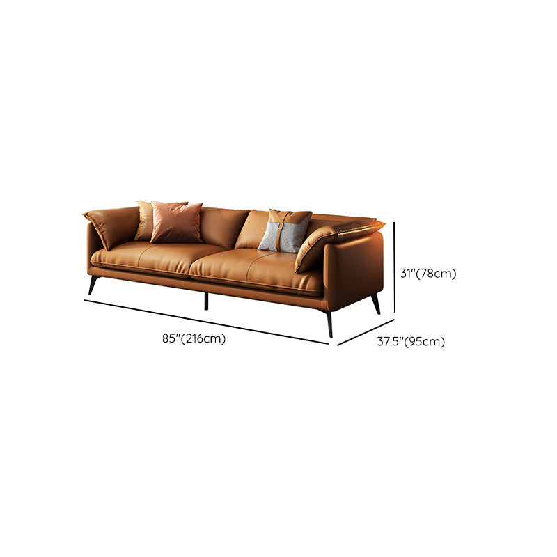 Vintage Living Room Settee Pillow Top Arm Pillows Orange Sofa Clearhalo 'furn' 'furn_sofas' 'Furniture' 'Living Room Furniture' 'Sofa' 'sofas' 6551908