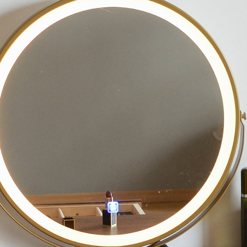 Tavolo in legno massiccio tavolo da stoccaggio set di vanità con tavolo da trucco e sgabello