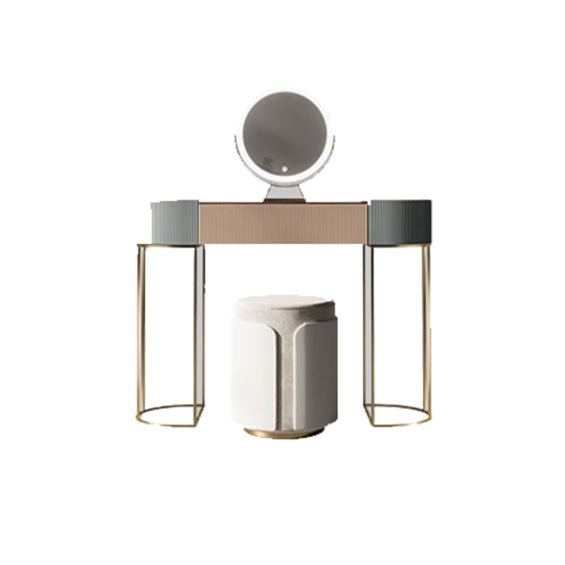 Glazen top ijdelheid tafelopslag doos ijdelheid set met make -uptafel en ontlasting