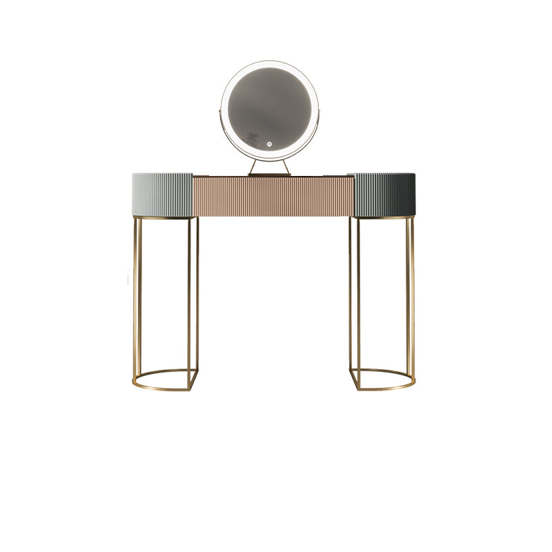 Glazen top ijdelheid tafelopslag doos ijdelheid set met make -uptafel en ontlasting