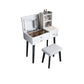 Flip-Top-Waschtabelle 3-Schüchterstuhl-Waschtisch mit Lagerregalen