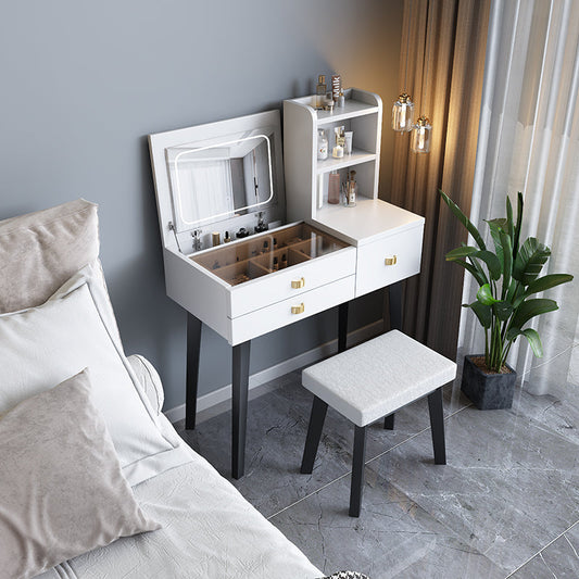 TABELLA VANITÀ FRIP-TOP TABELLA 3-DAWER STOBA VANITÀ SET con scaffali di stoccaggio