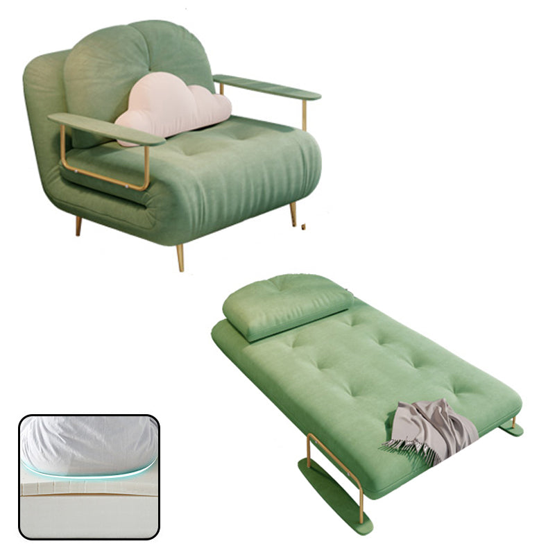 Fabric Upholstered Futon Chair Tufted Twin Futon Sleeper Sofa Green Polyester Blend Latex Clearhalo 'furn' 'furn_futons' 'Furniture' 'Futons & Daybeds' 'Futons' 'Living Room Furniture' 6552010