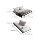 White Armless Sofa Bed Buttonless Modern Sleeper Sofa with Black Metal Base