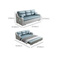 Blue Convertible Sofa Bed Sewn Pillow Back Sofa with Storage
