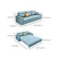 Faux Leather Sofa Bed with Pillows Sofa in Azure with Storage Clearhalo 'furn' 'furn_futons' 'Furniture' 'Futons & Daybeds' 'Futons' 'Living Room Furniture' 6552141