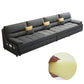 39"H Scandinavian Futon Sofa Bed Folding Gray Leather Futon Sleeper Sofa
