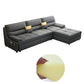 39"H Scandinavian Futon Sofa Bed Folding Gray Leather Futon Sleeper Sofa