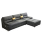 39"H Scandinavian Futon Sofa Bed Folding Gray Leather Futon Sleeper Sofa