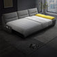 39"H Scandinavian Futon Sofa Bed Folding Gray Leather Futon Sleeper Sofa
