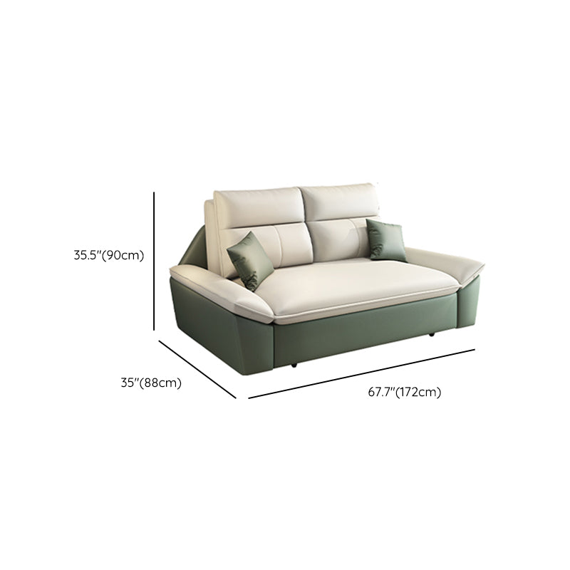 Convertible Sofa Bed Flared Arm Sofa with Pillows with Storage