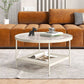 Glass Round Contemporary Coffee Table 4 Legs Coffee Table with Storage Clearhalo 'Coffee & Accent Tables' 'Coffee Tables' 'coffee_tables' 'furn' 'furn_coffee_tables' 'Furniture' 'Living Room Furniture' 6552186