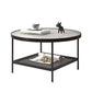 Glass Round Contemporary Coffee Table 4 Legs Coffee Table with Storage Clearhalo 'Coffee & Accent Tables' 'Coffee Tables' 'coffee_tables' 'furn' 'furn_coffee_tables' 'Furniture' 'Living Room Furniture' 6552188