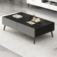 Stone Rectangle Contemporary Coffee Table 4 Legs Coffee Table Black-Gray Clearhalo 'Coffee & Accent Tables' 'Coffee Tables' 'coffee_tables' 'furn' 'furn_coffee_tables' 'Furniture' 'Living Room Furniture' 6552196