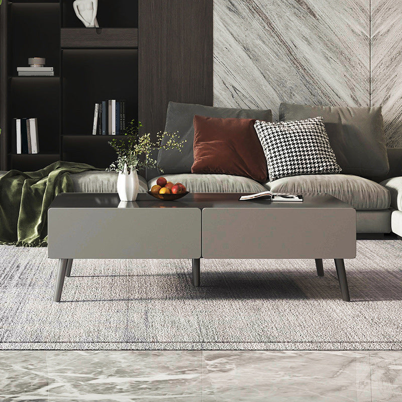 Stone Rectangle Contemporary Coffee Table 4 Legs Coffee Table Clearhalo 'Coffee & Accent Tables' 'Coffee Tables' 'coffee_tables' 'furn' 'furn_coffee_tables' 'Furniture' 'Living Room Furniture' 6552198