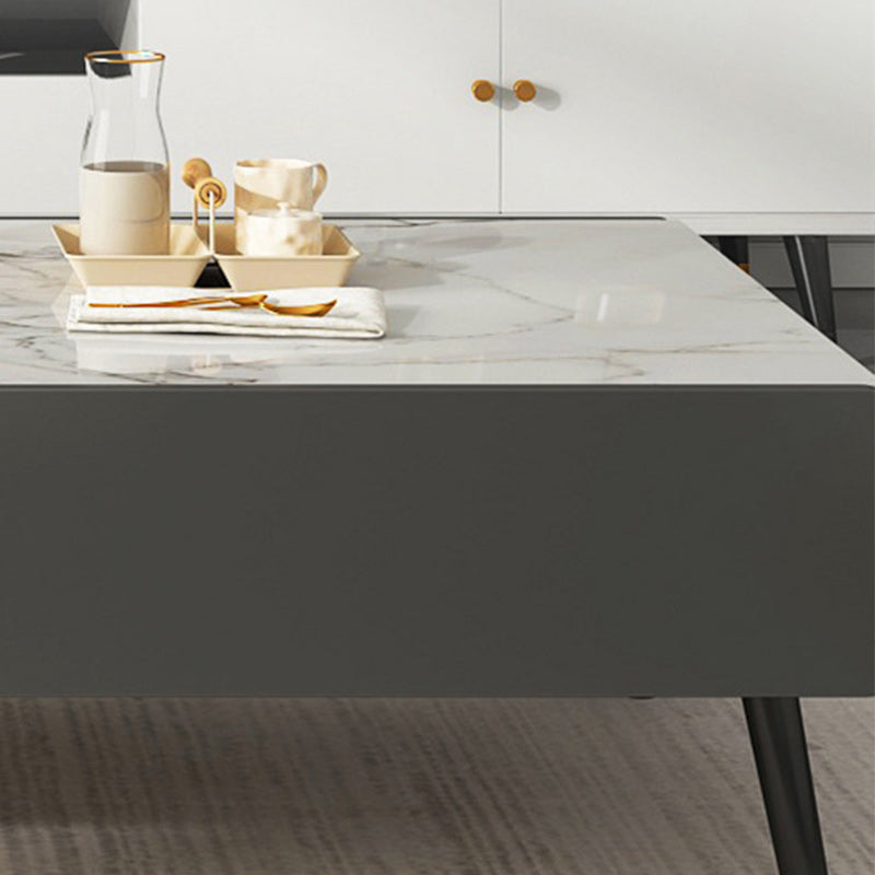 Stone Rectangle Contemporary Coffee Table 4 Legs Coffee Table Clearhalo 'Coffee & Accent Tables' 'Coffee Tables' 'coffee_tables' 'furn' 'furn_coffee_tables' 'Furniture' 'Living Room Furniture' 6552203