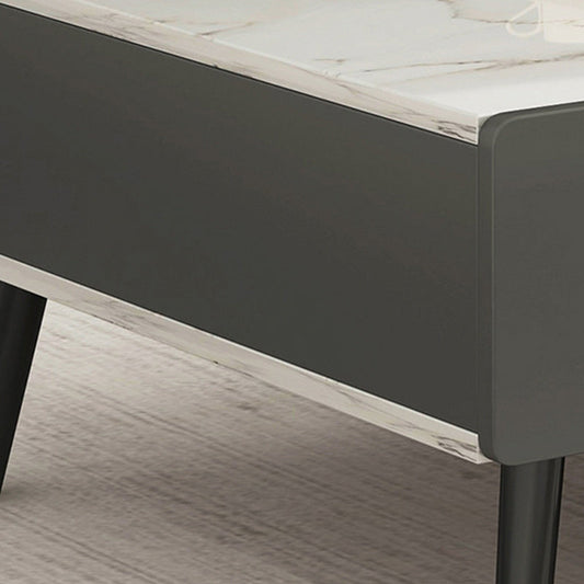 Stone Rectangle Contemporary Coffee Table 4 Legs Coffee Table