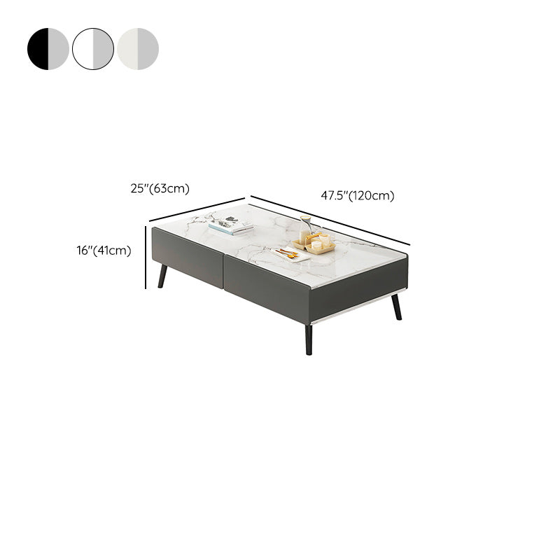 Stone Rectangle Contemporary Coffee Table 4 Legs Coffee Table Clearhalo 'Coffee & Accent Tables' 'Coffee Tables' 'coffee_tables' 'furn' 'furn_coffee_tables' 'Furniture' 'Living Room Furniture' 6552207