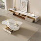 Stone Geometric Contemporary Coffee Table Single Cocktail Table with Storage Drawers Clearhalo 'Coffee & Accent Tables' 'Coffee Tables' 'coffee_tables' 'furn' 'furn_coffee_tables' 'Furniture' 'Living Room Furniture' 6552211