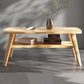 Wooden Rectangle Contemporary Coffee Table 4 Legs Single Coffee Table