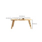 Wooden Rectangle Contemporary Coffee Table 4 Legs Single Coffee Table