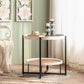 Glass Round Contemporary Coffee Table Cross Legs Single Coffee Table with Storage Clearhalo 'Coffee & Accent Tables' 'Coffee Tables' 'coffee_tables' 'furn' 'furn_coffee_tables' 'Furniture' 'Living Room Furniture' 6552257