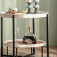Glass Round Contemporary Coffee Table Cross Legs Single Coffee Table with Storage Clearhalo 'Coffee & Accent Tables' 'Coffee Tables' 'coffee_tables' 'furn' 'furn_coffee_tables' 'Furniture' 'Living Room Furniture' 6552262