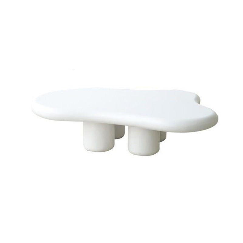 Modern 4 Legs Cocktail Table Wood Free Form Coffee Cocktail Table White Clearhalo 'Coffee & Accent Tables' 'Coffee Tables' 'coffee_tables' 'furn' 'furn_coffee_tables' 'Furniture' 'Living Room Furniture' 6552269