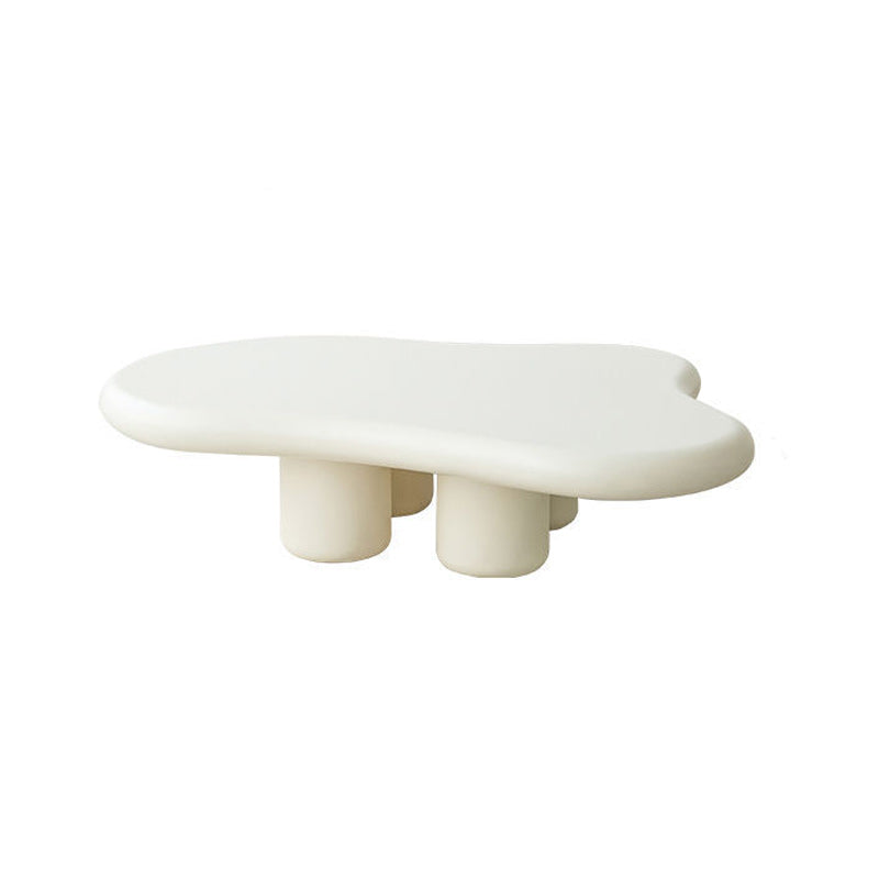 Modern 4 Legs Cocktail Table Wood Free Form Coffee Cocktail Table Beige Clearhalo 'Coffee & Accent Tables' 'Coffee Tables' 'coffee_tables' 'furn' 'furn_coffee_tables' 'Furniture' 'Living Room Furniture' 6552271