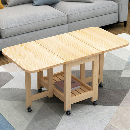 Contemporary Natural Rectangle Coffee Table Single Folding Cocktail Table Clearhalo 'Coffee & Accent Tables' 'Coffee Tables' 'coffee_tables' 'furn' 'furn_coffee_tables' 'Furniture' 'Living Room Furniture' 6552301