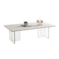 Contemporary White Stone Coffee Table Rectangle Single Cocktail Table
