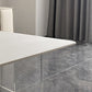 Contemporary White Stone Coffee Table Rectangle Single Cocktail Table