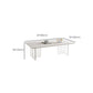 Contemporary White Stone Coffee Table Rectangle Single Cocktail Table