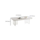 Contemporary White Stone Coffee Table Rectangle Single Cocktail Table