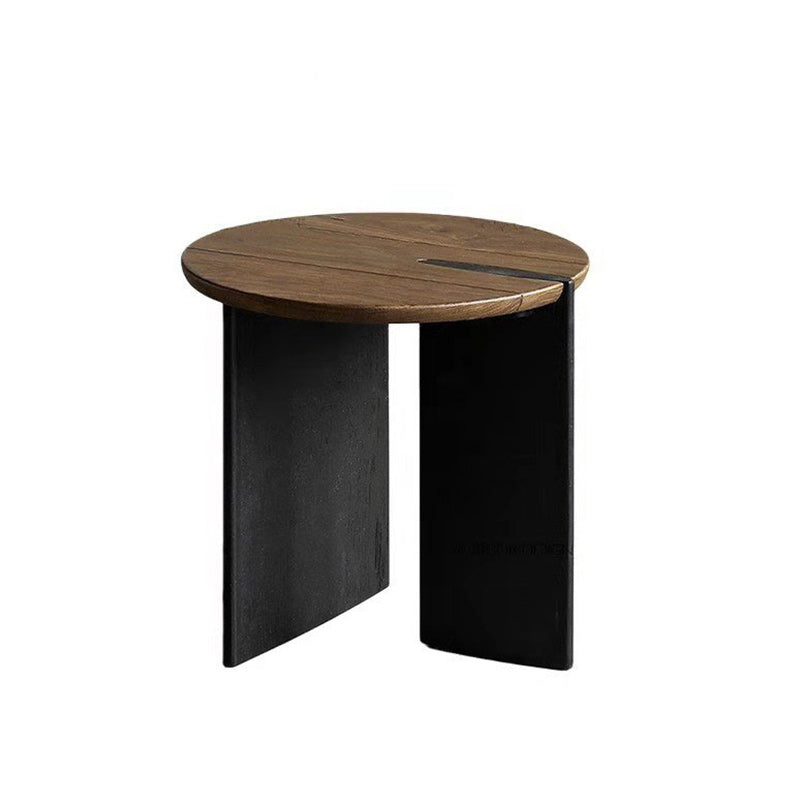 Contemporary Solid Wood Coffee Table Single Round Cocktail Table